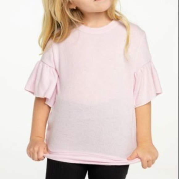 NWT, Chaser, Girls, Cozy Knit Peplum Sleeve Top - Picture 2 of 8